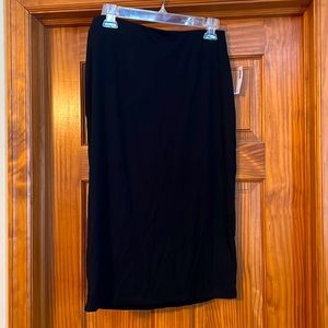 Black Jersey Knit Midi skirt